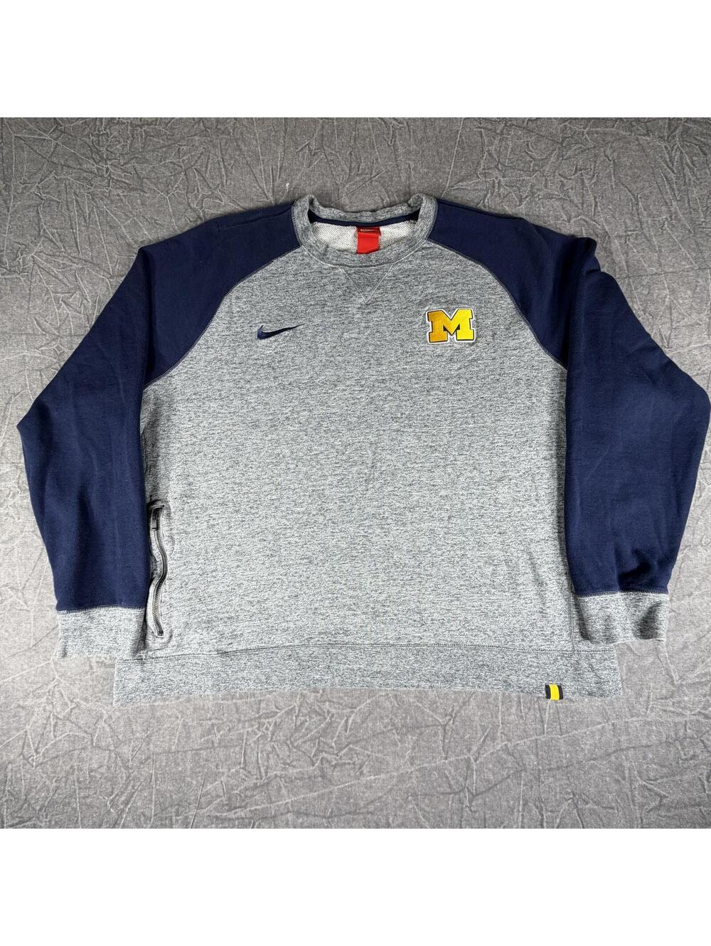 Nike Sweater Men's 3XL Grey Blue Michigan Wolverines